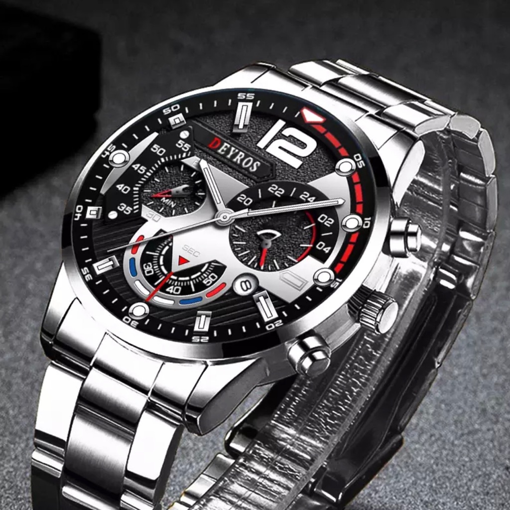 Mens Stainless Steel Watches Luxury Quartz Wristwatch